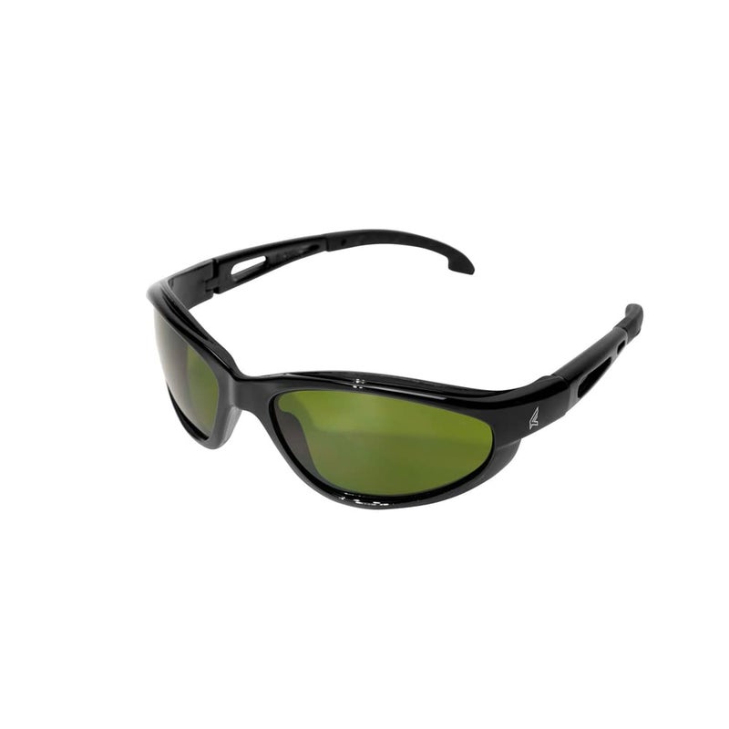 Edge SW11-IR3 Dakura Wrap-Around Safety Glasses, Anti-Scratch, Non-Slip, UV 400, Military Grade, ANSI/ISEA & MCEPS Compliant, 5.04" Wide, Black Frame / IR3 Light Welding Lens - Image 1